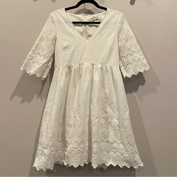 MADEWELL White Eyelet Lattice Dress Size 2 - Picture 4 of 9